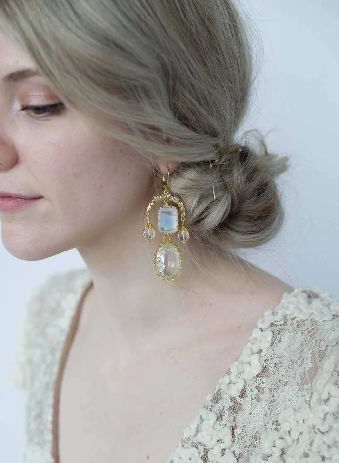 Earrings twigs honey Goddess chandelier earrings Style 9025