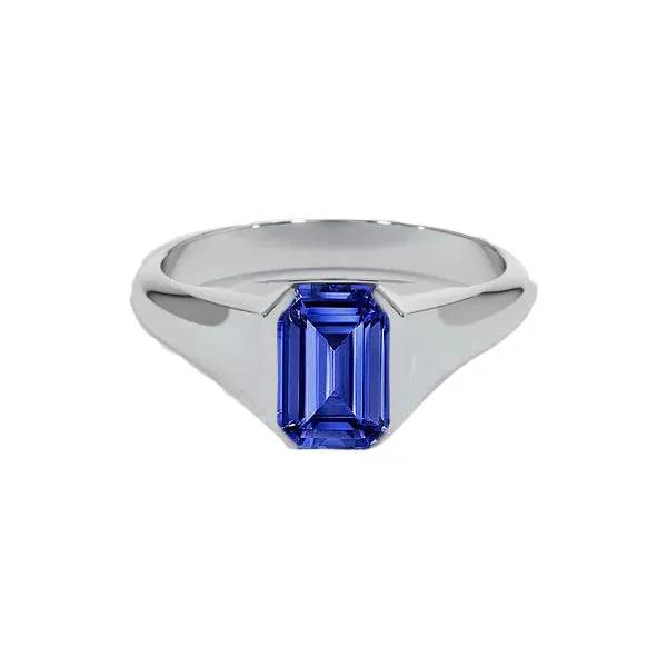 Emerald Cut Solitaire Blue Sapphire Gents Ring White Gold 4 Carats New HarryChadEntcom Rings Emerald Cut Solitaire Blue Sapphire Gents Ring White Gold 4 Carats New HarryChadEntcom Rings