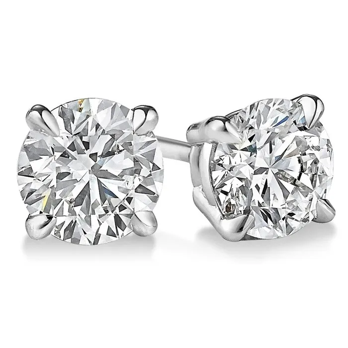 GB 35 Carats Solitaire Round Natural Earth Mined Diamond Stud Earring Gold 14K Prong Set Earrings GB 35 Carats Solitaire Round Natural Earth Mined Diamond Stud Earring Gold 14K Prong Set Earrings