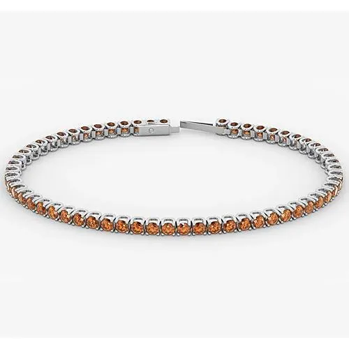 GB Bracelets Orange Sapphire Tennis Bracelet Women 590 Carats White Gold 14K New GB Bracelets Orange Sapphire Tennis Bracelet Women 590 Carats White Gold 14K New