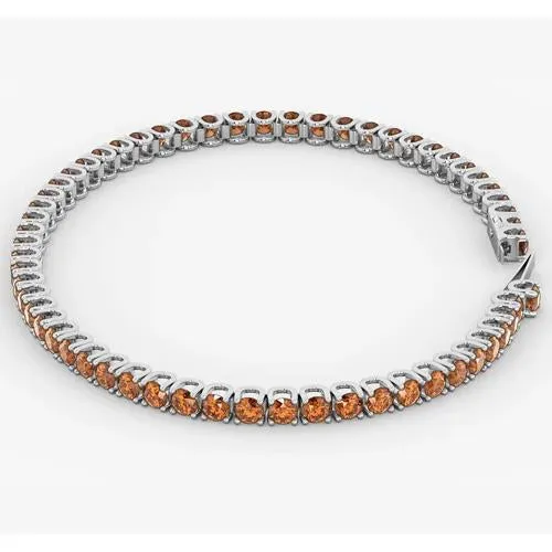 GB Bracelets Orange Sapphire Tennis Bracelet Women 590 Carats White Gold 14K New GB Bracelets Orange Sapphire Tennis Bracelet Women 590 Carats White Gold 14K New