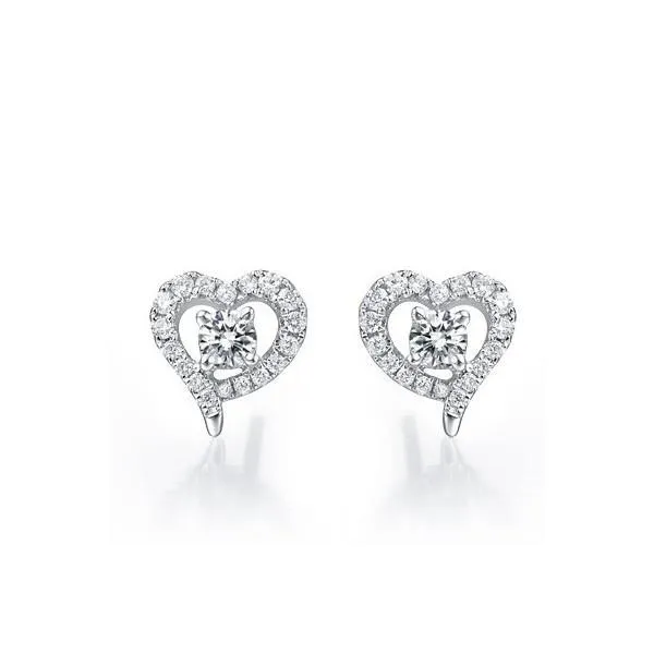 GB Earrings 140 Carats Natural Earth Mined Diamond Heart Shape Halo Stud Earring 14K White Gold GB Earrings 140 Carats Natural Earth Mined Diamond Heart Shape Halo Stud Earring 14K White Gold
