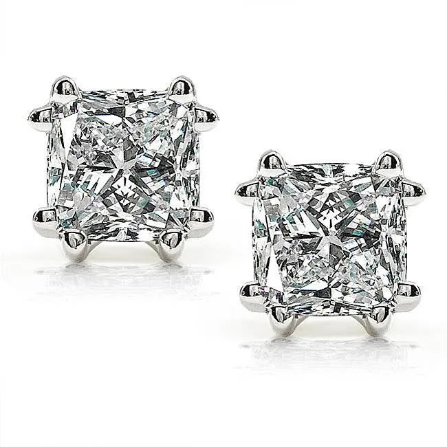 GB Earrings 250 Carats Cushion Cut Natural Earth Mined Diamond Stud Earring White Gold 14K Jewelry GB Earrings 250 Carats Cushion Cut Natural Earth Mined Diamond Stud Earring White Gold 14K Jewelry