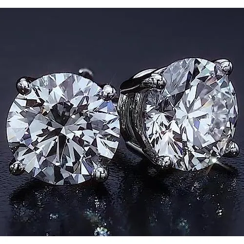 GB Earrings Basket Style Round Stud Earring 2 Carats White Gold 14K Jewelry Natural Earth Mined Diamond GB Earrings Basket Style Round Stud Earring 2 Carats White Gold 14K Jewelry Natural Earth Mined Diamond