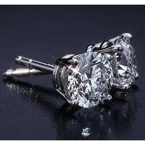 GB Earrings Basket Style Round Stud Earring 2 Carats White Gold 14K Jewelry Natural Earth Mined Diamond GB Earrings Basket Style Round Stud Earring 2 Carats White Gold 14K Jewelry Natural Earth Mined Diamond