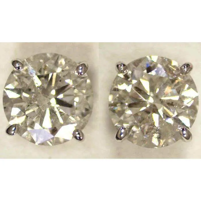 GB Earrings Big 5 Carat Natural Earth Mined Diamonds Stud Earrings White Gold New GB Earrings Big 5 Carat Natural Earth Mined Diamonds Stud Earrings White Gold New
