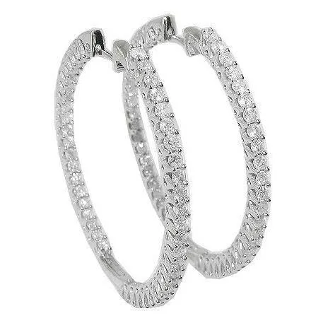 GB Earrings F Vvs1 Natural Earth Mined Diamonds Hoop Earrings White Gold Gorgeous Round Cut 550 Ct GB Earrings F Vvs1 Natural Earth Mined Diamonds Hoop Earrings White Gold Gorgeous Round Cut 550 Ct