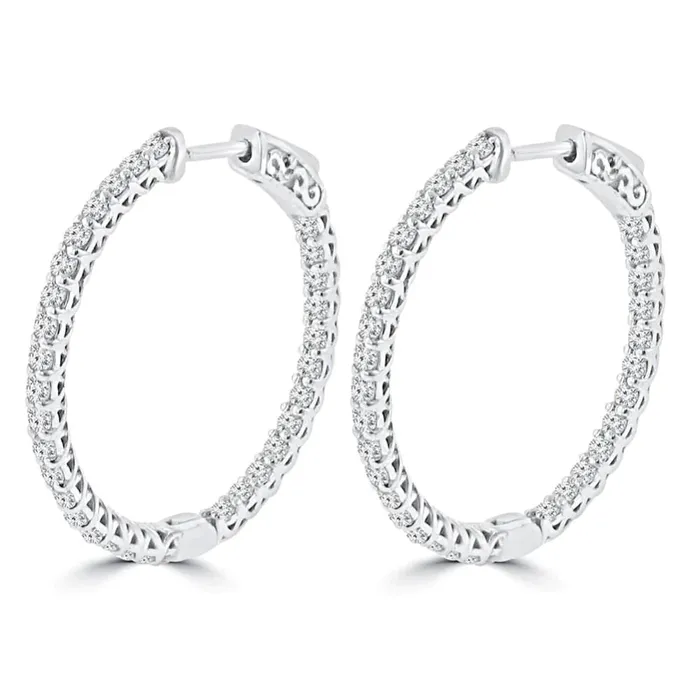 GB Earrings Gold Hoop Earrings For Women Natural Earth Mined Diamonds