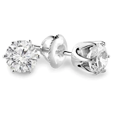 GB Earrings Prong Set Solitaire Round Brilliant Cut 075 Ct Natural Earth Mined Diamond Studs Earring GB Earrings Prong Set Solitaire Round Brilliant Cut 075 Ct Natural Earth Mined Diamond Studs Earring