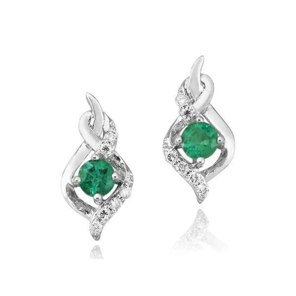 GB Earrings Round Cut 480 Carats Green Emerald Natural Earth Mined Diamonds Stud Earrings White Gold 14K GB Earrings Round Cut 480 Carats Green Emerald Natural Earth Mined Diamonds Stud Earrings White Gold 14K