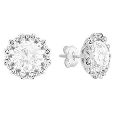 GB Earrings Sparkling Halo Round Natural Earth Mined Diamond Stud Earrings 475 Carat White Gold 14K GB Earrings Sparkling Halo Round Natural Earth Mined Diamond Stud Earrings 475 Carat White Gold 14K