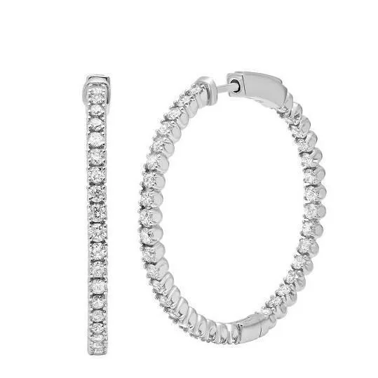 GB Earrings White Gold 14K Sparkling 350 Carats Natural Earth Mined Diamonds Women Hoop Earrings GB Earrings White Gold 14K Sparkling 350 Carats Natural Earth Mined Diamonds Women Hoop Earrings