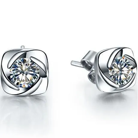 GB Flower Style 100 Carats Real Natural Earth Mined Diamonds Studs Earrings White Gold 14K Earrings GB Flower Style 100 Carats Real Natural Earth Mined Diamonds Studs Earrings White Gold 14K Earrings