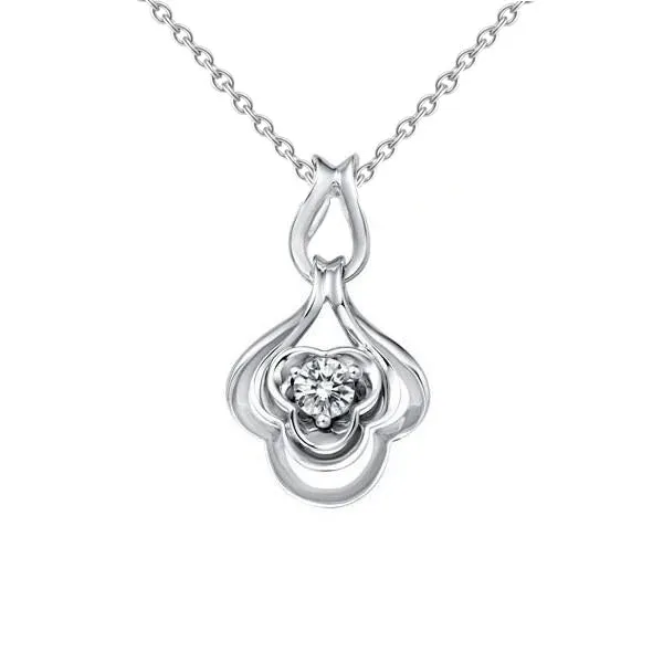 GB Necklaces 075 Carats Solitaire Round Natural Earth Mined Diamond Pendant Necklace 14K White Gold GB Necklaces 075 Carats Solitaire Round Natural Earth Mined Diamond Pendant Necklace 14K White Gold