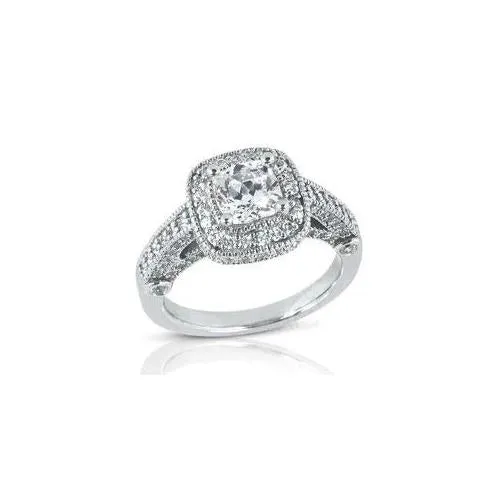 GB Rings 150 Carats Cushion And Round Real Natural Earth Mined Diamond Antique Style Ring White Gold GB Rings 150 Carats Cushion And Round Real Natural Earth Mined Diamond Antique Style Ring White Gold