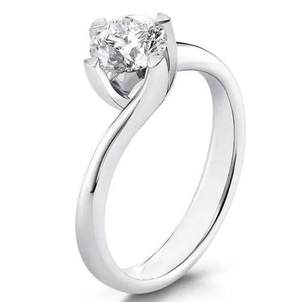 GB Rings 1 Carat Prong Set Solitaire Natural Earth Mined Diamond Wedding Ring 14K White Gold GB Rings 1 Carat Prong Set Solitaire Natural Earth Mined Diamond Wedding Ring 14K White Gold