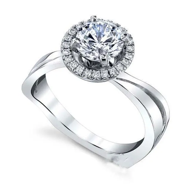 GB Rings 250 Ct Natural Earth Mined Diamond Engagement Ring Halo White Gold GB Rings 250 Ct Natural Earth Mined Diamond Engagement Ring Halo White Gold