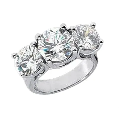 GB Rings 4 Carat Three Stone White Gold Natural Earth Mined Diamond Women Engagement Ring New GB Rings 4 Carat Three Stone White Gold Natural Earth Mined Diamond Women Engagement Ring New