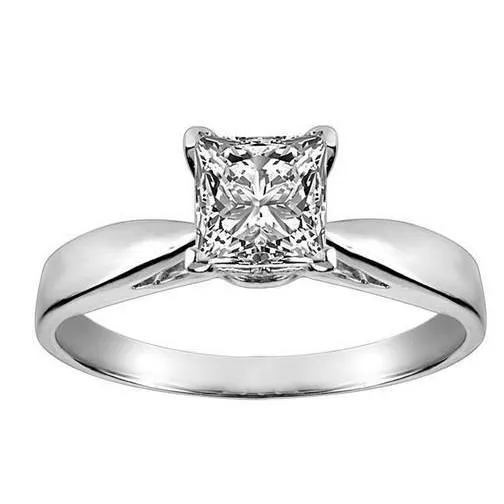 GB Rings Engagement Ring 3 Carats Princess Real Natural Earth Mined Diamond Solitaire 14K White Gold GB Rings Engagement Ring 3 Carats Princess Real Natural Earth Mined Diamond Solitaire 14K White Gold