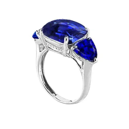 GB Rings Hidden Halo Cushion Trillion Ceylon Sapphire Natural Earth Mined Diamond Ring WG 14K GB Rings Hidden Halo Cushion Trillion Ceylon Sapphire Natural Earth Mined Diamond Ring WG 14K