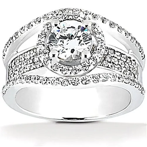 GB Rings Natural Earth Mined Diamond Halo Ring Engagement Ring White Gold 285 Carats GB Rings Natural Earth Mined Diamond Halo Ring Engagement Ring White Gold 285 Carats