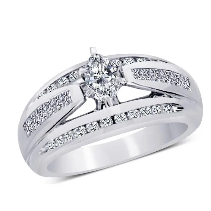 GB Rings Real Natural Earth Mined Diamond Engagement Ring Sparkling Jewelry 2 Carats White Gold 14K GB Rings Real Natural Earth Mined Diamond Engagement Ring Sparkling Jewelry 2 Carats White Gold 14K