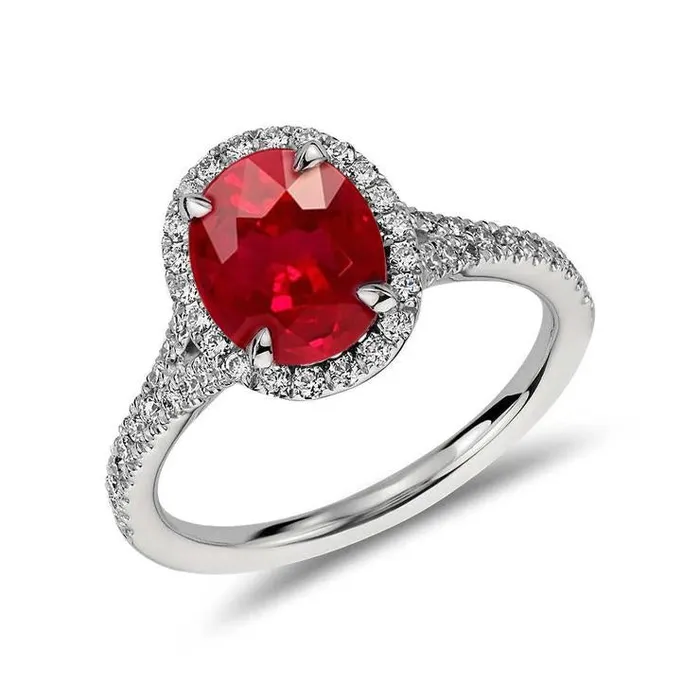 GB Rings Red Oval Ruby Natural Earth Mined Diamond Wedding Ring White Gold 14K 330 Carats GB Rings Red Oval Ruby Natural Earth Mined Diamond Wedding Ring White Gold 14K 330 Carats