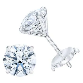 GB Round Genuine Natural Earth Mined Diamond Stud Earring Pair 240 Ct White Gold 14K Fine Jewelry Earrings GB Round Genuine Natural Earth Mined Diamond Stud Earring Pair 240 Ct White Gold 14K Fine Jewelry Earrings