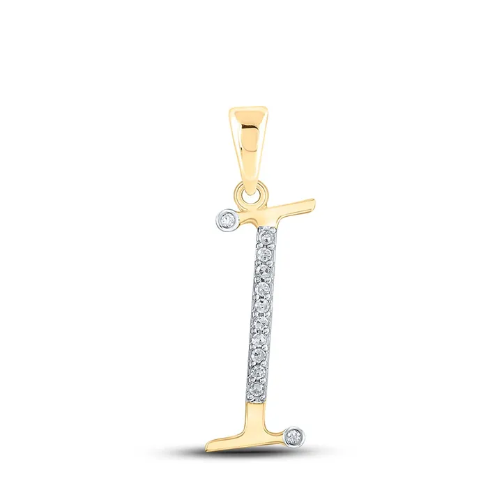 GND 10kt Yellow Gold Womens Round Diamond I Initial Letter Pendant 112 Cttw GND Necklaces GND 10kt Yellow Gold Womens Round Diamond I Initial Letter Pendant 112 Cttw GND Necklaces