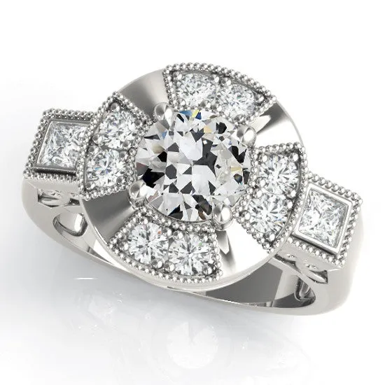 Halo Ring Round Old Miner Natural Earth Mined Diamond Filigree Milgrain 14K Gold 5 Carats HarryChadEntcom Rings Halo Ring Round Old Miner Natural Earth Mined Diamond Filigree Milgrain 14K Gold 5 Carats HarryChadEntcom Rings