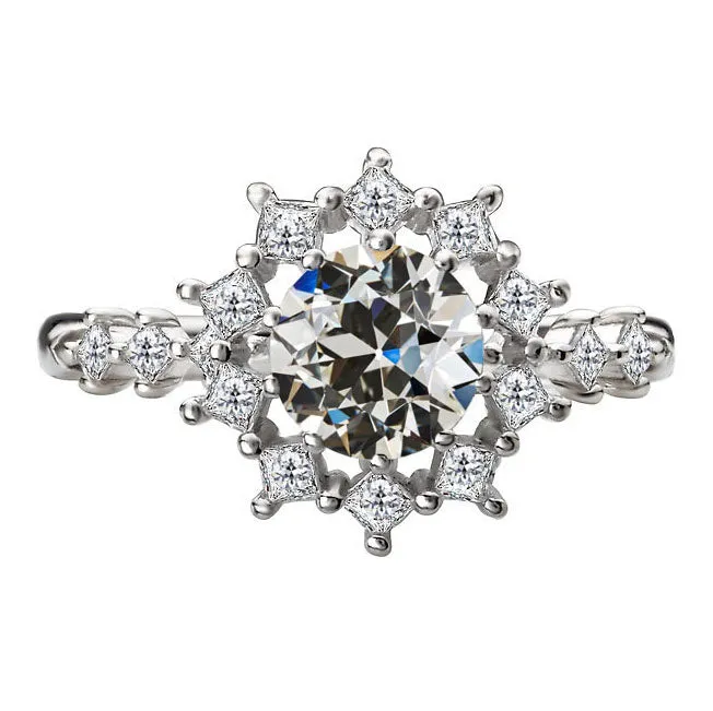 HarryChadEntcom 350 Carats Halo Old Miner Round Flower Style Engagement Genuine Diamond Ring Rings HarryChadEntcom 350 Carats Halo Old Miner Round Flower Style Engagement Genuine Diamond Ring Rings