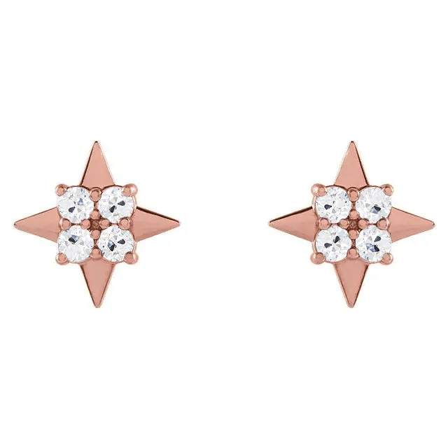 HarryChadEntcom Earrings 4 Carats Round Old Miner Rose Gold Star Shape Genuine Diamond Stud Earrings HarryChadEntcom Earrings 4 Carats Round Old Miner Rose Gold Star Shape Genuine Diamond Stud Earrings