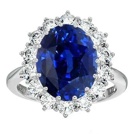 HarryChadEntcom Halo Oval Sapphire Ring 5 Carats Diamond Flower Style Rings HarryChadEntcom Halo Oval Sapphire Ring 5 Carats Diamond Flower Style Rings