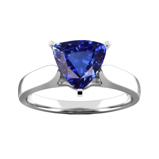 HarryChadEntcom Ladies Solitaire Trillion Sapphire Ring 150 Carats White Gold Jewelry Rings HarryChadEntcom Ladies Solitaire Trillion Sapphire Ring 150 Carats White Gold Jewelry Rings
