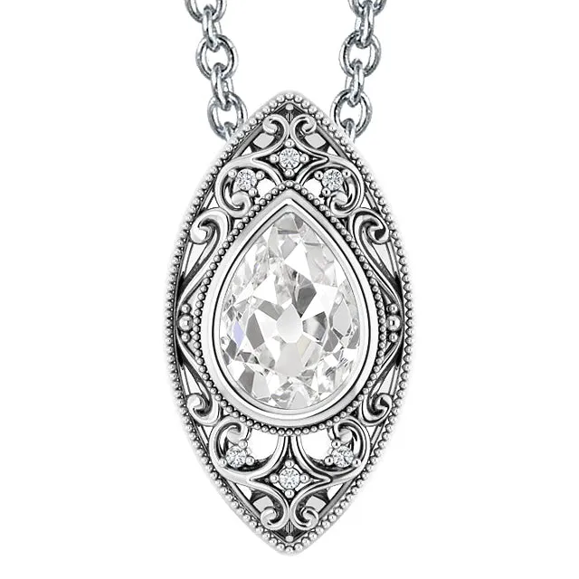 HarryChadEntcom Necklaces Gold Natural Earth Mined Diamond Pendant Necklace Pear Old Miner Bezel Set 3 Carat Jewelry HarryChadEntcom Necklaces Gold Natural Earth Mined Diamond Pendant Necklace Pear Old Miner Bezel Set 3 Carat Jewelry