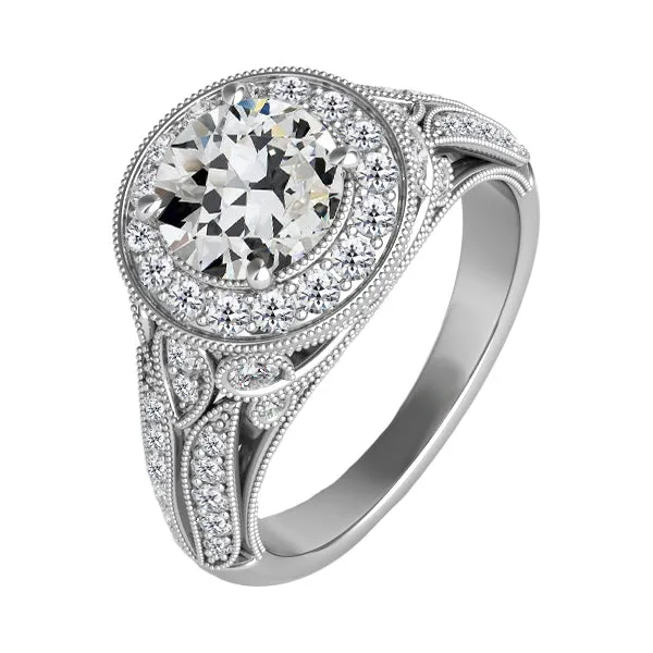 HarryChadEntcom Rings 350 Carats Halo Old Cut Mined Diamond Wedding Ring White Gold 14K HarryChadEntcom Rings 350 Carats Halo Old Cut Mined Diamond Wedding Ring White Gold 14K