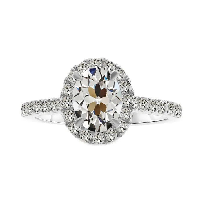 HarryChadEntcom Rings 450 Carats Oval Old Mine Cut Halo Anniversary Genuine Diamond Ring HarryChadEntcom Rings 450 Carats Oval Old Mine Cut Halo Anniversary Genuine Diamond Ring