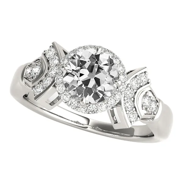 HarryChadEntcom Rings Antique Style Halo Ring Round Old Miner Real Natural Earth Mined Diamonds 450 Carats HarryChadEntcom Rings Antique Style Halo Ring Round Old Miner Real Natural Earth Mined Diamonds 450 Carats