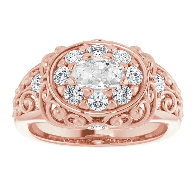 HarryChadEntcom Rings Antique Style Oval Old Miner Natural Earth Mined Diamond Ring 550 Carats Rose Gold HarryChadEntcom Rings Antique Style Oval Old Miner Natural Earth Mined Diamond Ring 550 Carats Rose Gold
