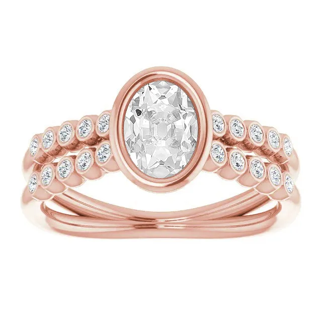 HarryChadEntcom Rings Engagement Ring Oval Old Cut Natural Earth Mined Diamonds Bezel Set 5 Carats Split Shank HarryChadEntcom Rings Engagement Ring Oval Old Cut Natural Earth Mined Diamonds Bezel Set 5 Carats Split Shank