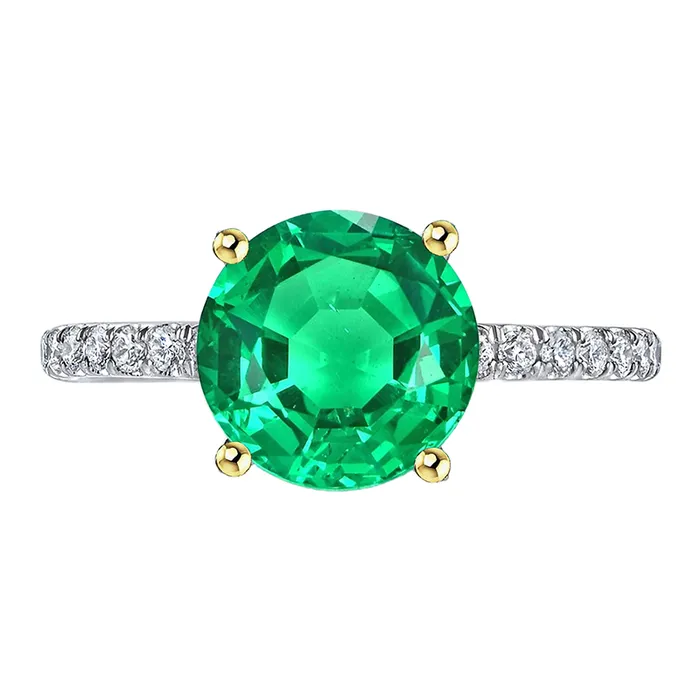 HarryChadEntcom Rings Gemstone Green Emerald Womens Ring With Accents