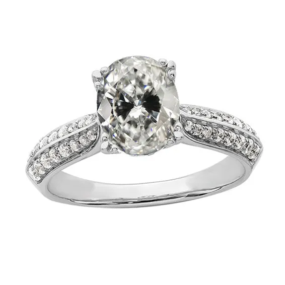 HarryChadEntcom Rings Gold Engagement Ring Oval Old European Natural Earth Mined Diamond 5 Carats Pave Set HarryChadEntcom Rings Gold Engagement Ring Oval Old European Natural Earth Mined Diamond 5 Carats Pave Set