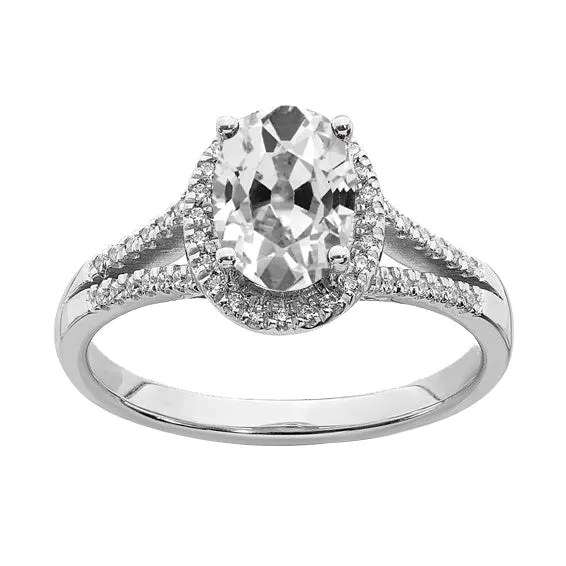 HarryChadEntcom Rings Halo Anniversary Ring Oval Old Miner Real Natural Earth Mined Diamond Split Shank 550 Carats HarryChadEntcom Rings Halo Anniversary Ring Oval Old Miner Real Natural Earth Mined Diamond Split Shank 550 Carats