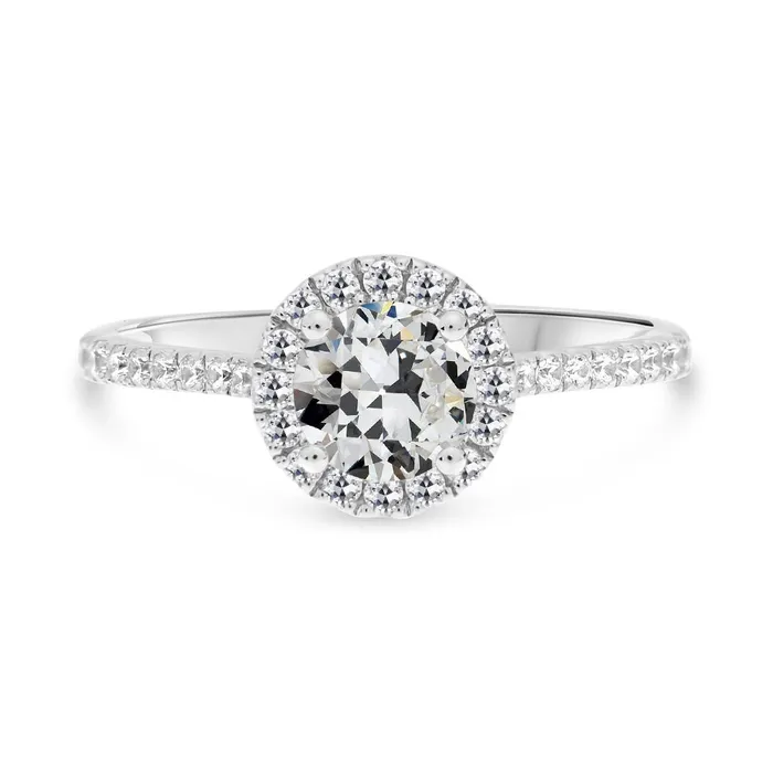 HarryChadEntcom Rings Halo Ring Round Old Mine Cut Natural Earth Mined Diamond 14K White Gold 4 Carats HarryChadEntcom Rings Halo Ring Round Old Mine Cut Natural Earth Mined Diamond 14K White Gold 4 Carats