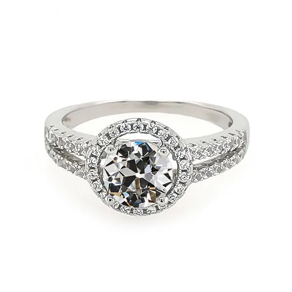 HarryChadEntcom Rings Halo Ring Round Old Miner Natural Earth Mined Diamond Split Shank Jewelry 450 Carats HarryChadEntcom Rings Halo Ring Round Old Miner Natural Earth Mined Diamond Split Shank Jewelry 450 Carats