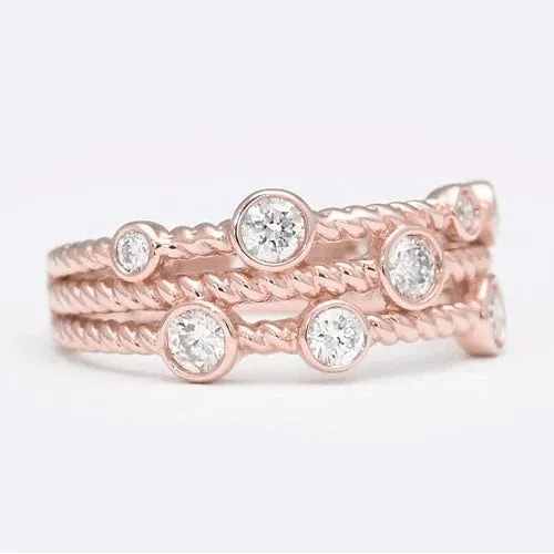HarryChadEntcom Rings Round Natural Earth Mined Diamond Bubble Ring Band HarryChadEntcom Rings Round Natural Earth Mined Diamond Bubble Ring Band