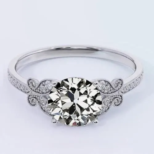 HarryChadEntcom Rings White Gold Round Old Cut Natural Earth Mined Diamond Ring Butterfly Style 275 Carats HarryChadEntcom Rings White Gold Round Old Cut Natural Earth Mined Diamond Ring Butterfly Style 275 Carats