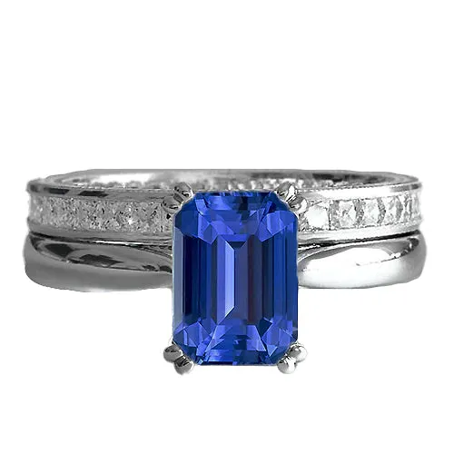 HarryChadEntcom Sapphire Engagement Ring With Band Set Rings