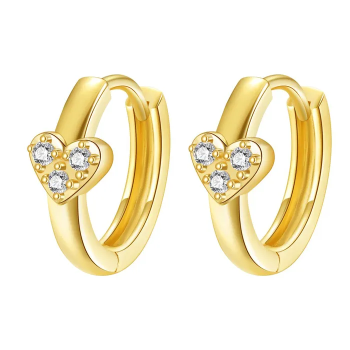 Hey Happiness Amore Huggie Hoop Earrings 14K Gold Earrings