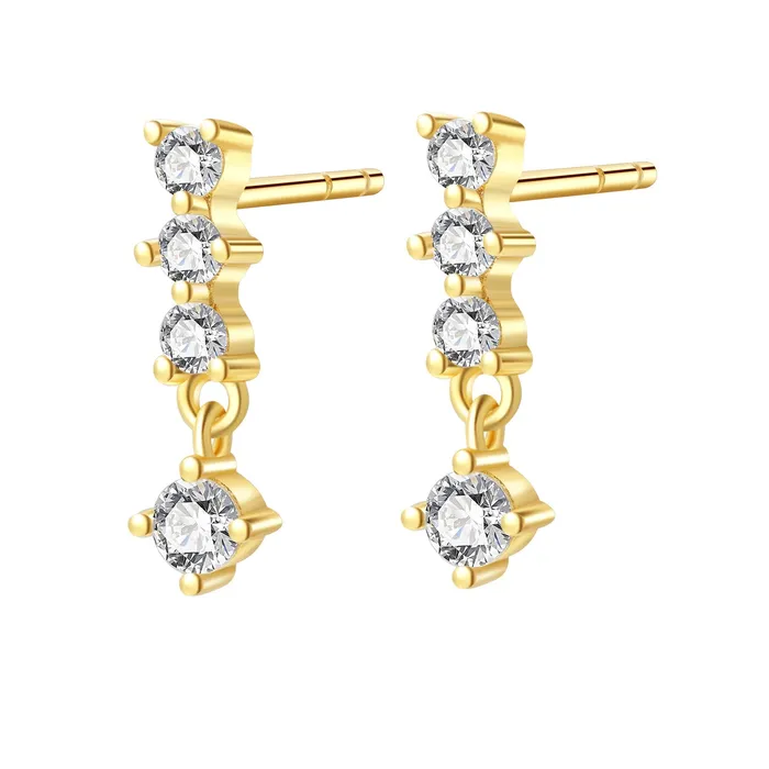 Hey Happiness Earrings Quartet Drop Stud Earrings Sterling Silver